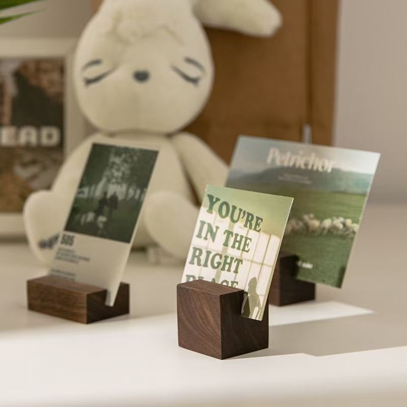 P green cedar solid wood black walnut simple ornament business card holder