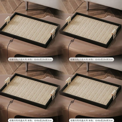 P Light luxury leather aromatherapy tray, living room coffee table entrance key, jewelry storage, hotel beauty salon desktop ornament