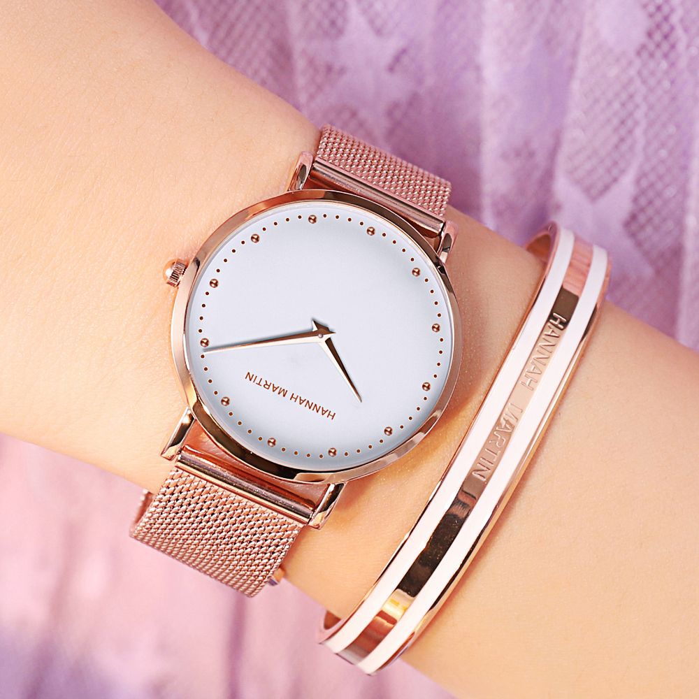 A new Japanese movement cross-border waterproof ladies watch quartz watches stainless steel mesh belt watch