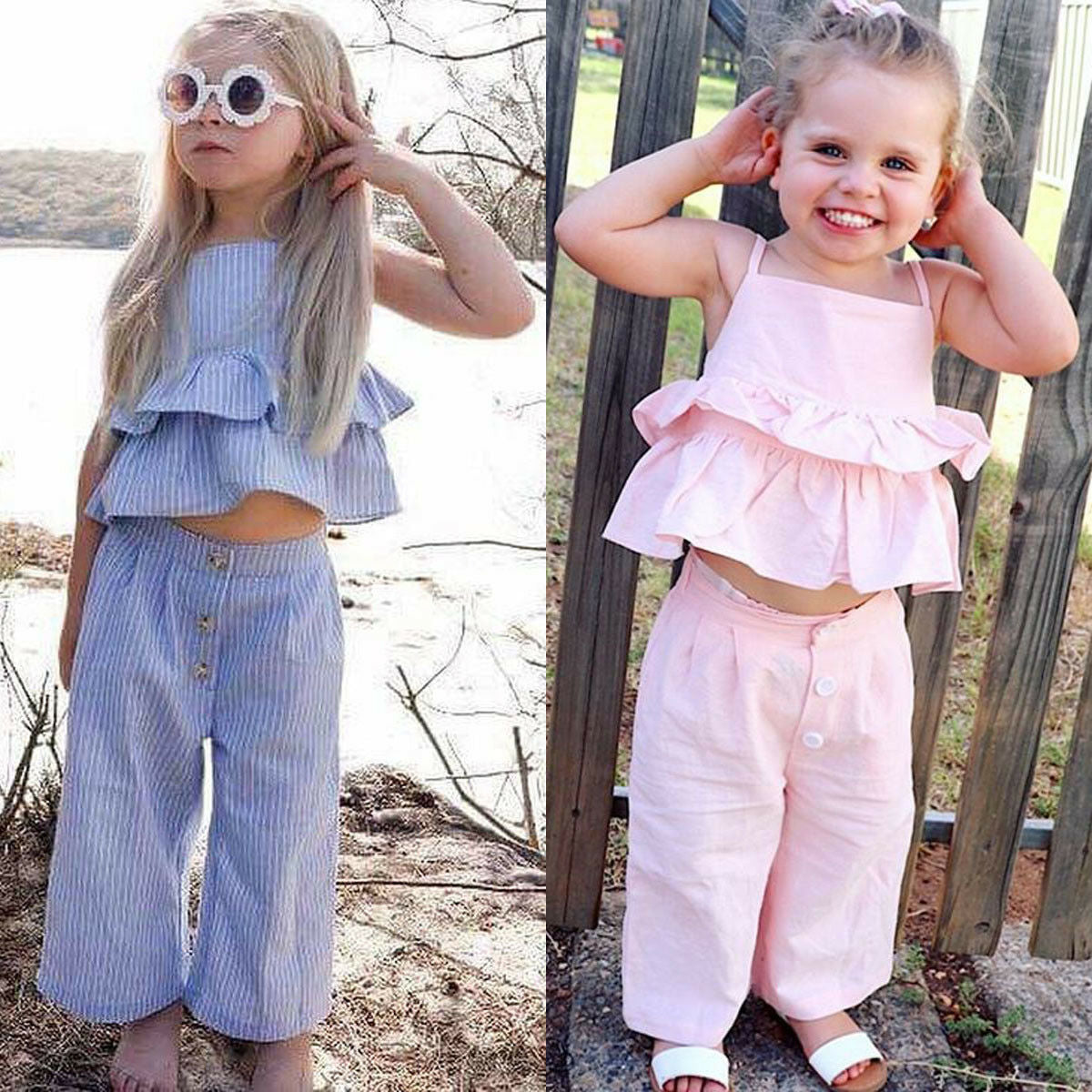 A ins, popular girls and children's sling suits