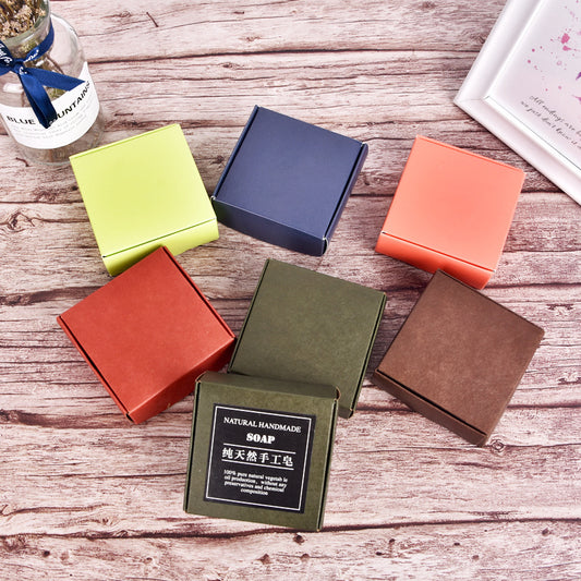 Retro handmade soap box color matching packaging box soap small carton kraft paper packaging box jewelry box printing MOQ: 500PIECE - Mixbatch