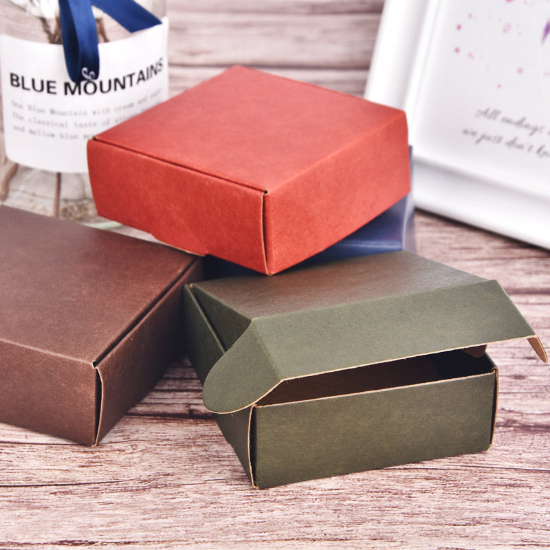 Retro handmade soap box color matching packaging box soap small carton kraft paper packaging box jewelry box printing MOQ: 500PIECE - Mixbatch
