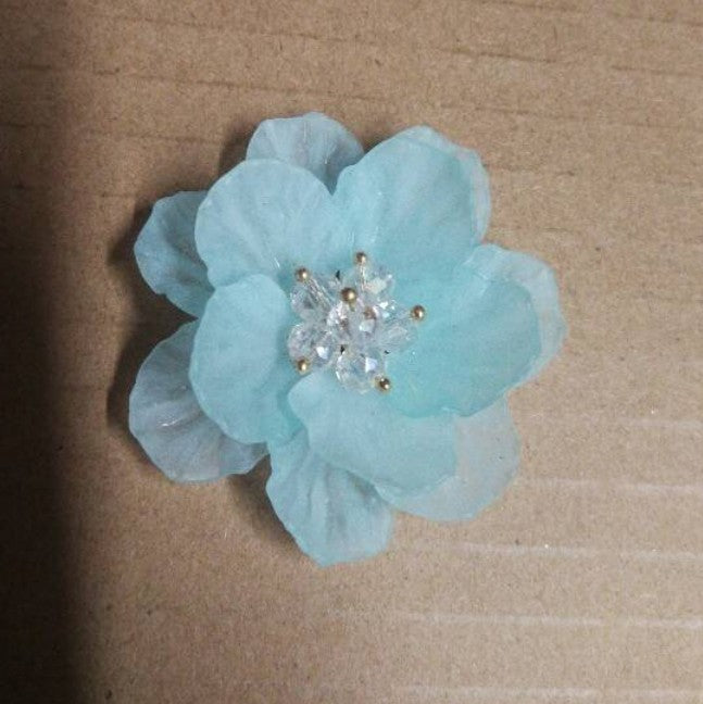 A Double flower, headgear, hairpin, acrylic dyed matte multi-petaled flower S066 hand-sewn flower, jewelry accessories - Mixbatch