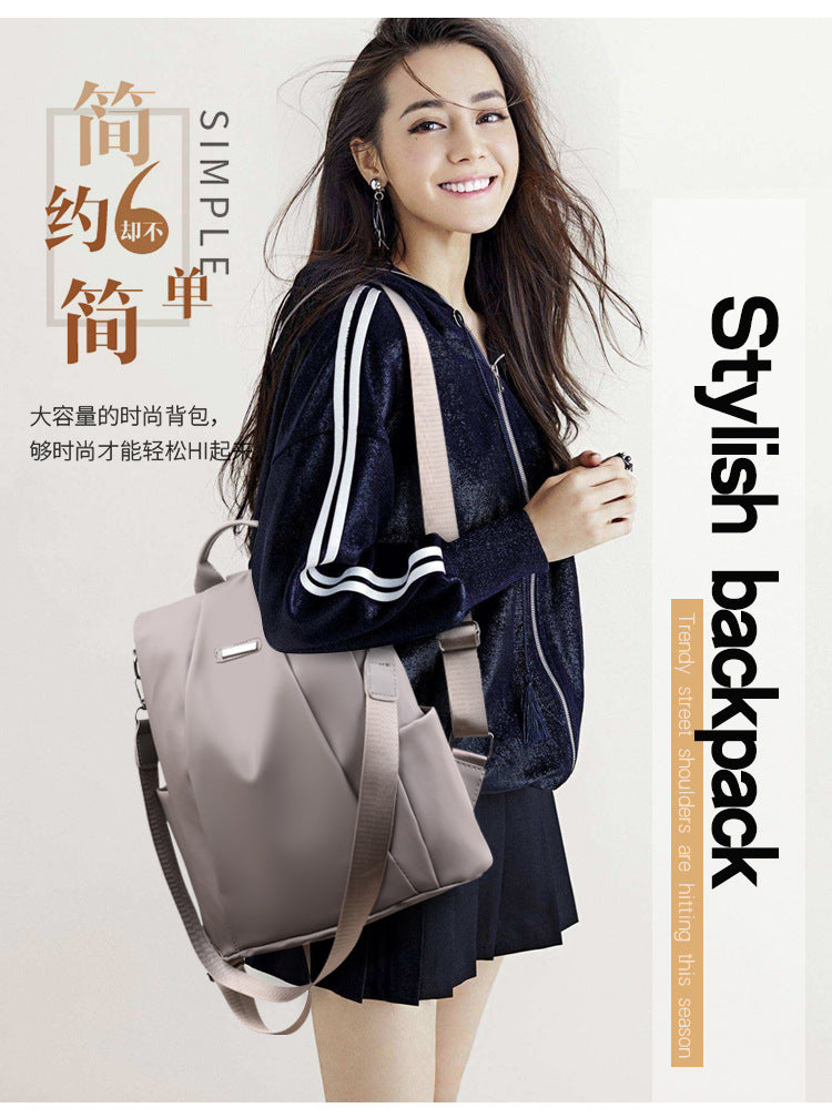 A new trendy Korean version of casual versatile fashion travel backpack travel bag Oxford cloth - Mixbatch