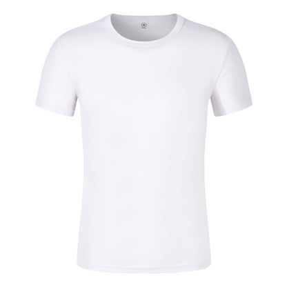 A Cross-border e-commerce light and thin milk silk solid color short-sleeved men's T-shirt hot sublimation printing bottoming shirt manufacturer wholesale - Mixbatch
