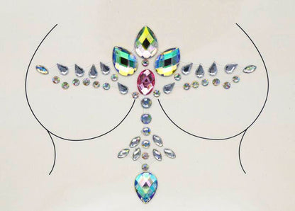 A face sticker diamond tattoo sticker diamond face decoration sticker gem adhesive eye sticker environmental protection music festival face sticker eyebrow diamond - Mixbatch