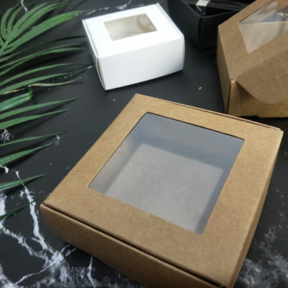 A Window opening hollow kraft paper box handmade soap packaging box folding trinkets airplane box happy candy box spot MQO: 500PIECE - Mixbatch