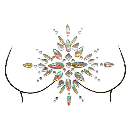 A face sticker diamond tattoo sticker diamond face decoration sticker gem adhesive eye sticker environmental protection music festival face sticker eyebrow diamond - Mixbatch