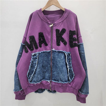 P color matching cloth sweater