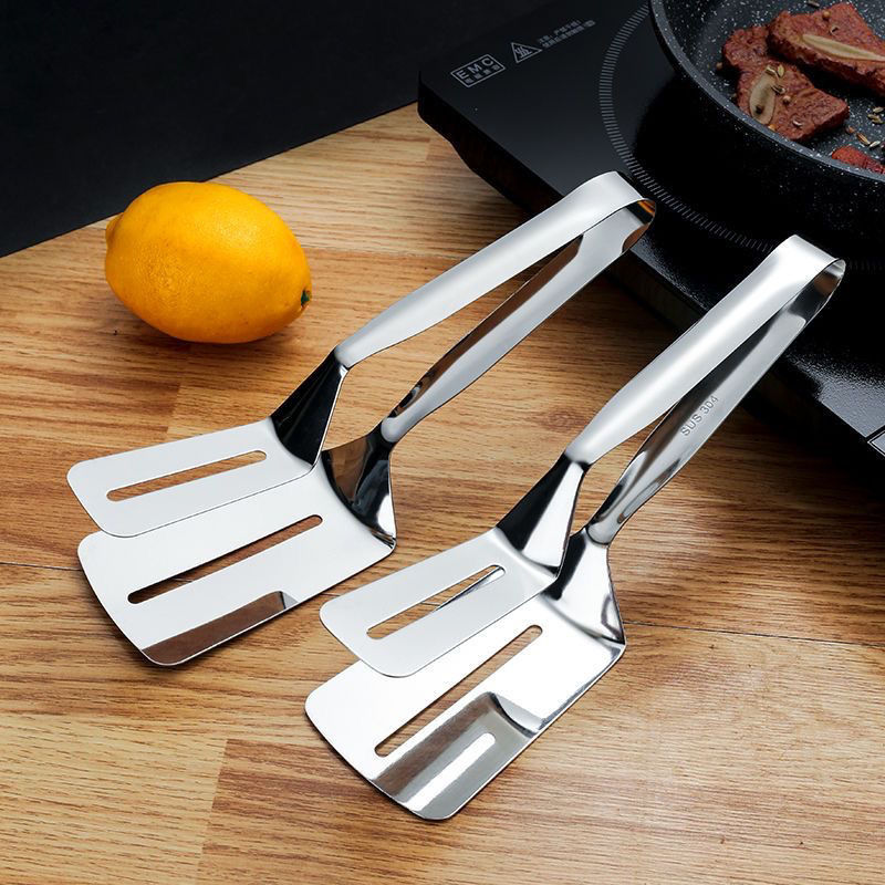 304 stainless steel fried fish anti-scald clips flipping fish shovel fried fish artifact silicone spatula steak home kitchen frying spatula - Mixbatch