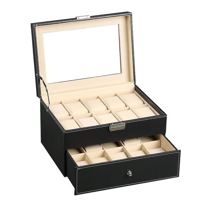 A Cross-border watch box spot wholesale pu leather 20-bit 24-bit watch storage box