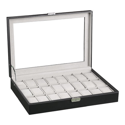 A Cross-border watch box spot wholesale pu leather 20-bit 24-bit watch storage box