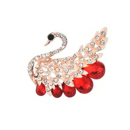 A Korean new fashion high-end brooch women's rhinestone silk scarf buckle anti-light buckle crystal brooch pin pearl jewelry - Mixbatch