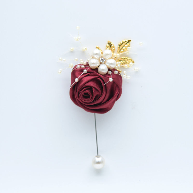 A Eternal Angel 809 Simulation Flower Corsage Forged Cloth Wedding Accessories Men and Women Wedding Bride Groom Corsage\ - Mixbatch