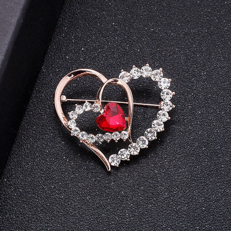 A Korean new fashion high-end brooch women's rhinestone silk scarf buckle anti-light buckle crystal brooch pin pearl jewelry - Mixbatch