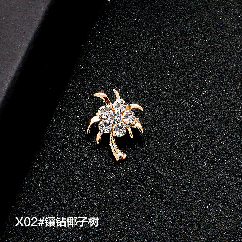 A Korean new fashion high-end brooch women's rhinestone silk scarf buckle anti-light buckle crystal brooch pin pearl jewelry