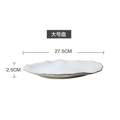 A Creative Personality Ceramic Plate Nordic Tableware Hotel Western Food Plate Steak Pasta Plate Salad Bowl