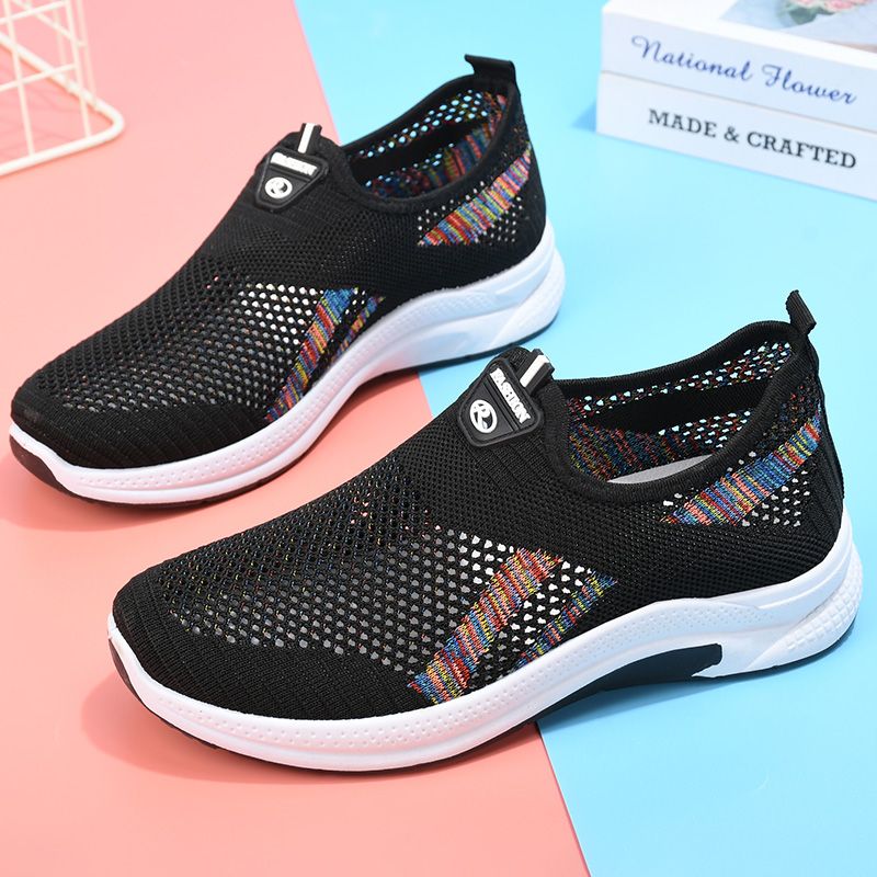 P Summer old Beijing cloth shoes for women, hollow shoes for middle-aged and elderly people, comfortable and breathable shoes for mothers, versatile casual mesh shoes - Mixbatch