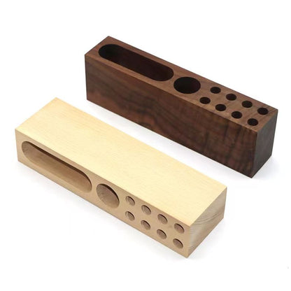 P Solid wood multi-functional pen holder