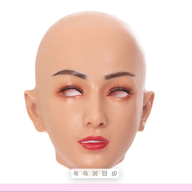 A art face silicone headgear full face cos simulation male to beautiful woman boss CD cross-dressing fake girl head makeup mask