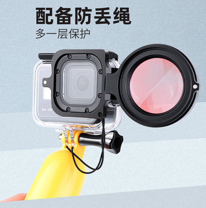 A Compatible with Hero8 Original Diving Case Adapter Ring 58mm Filter Red/Purple Flip Filter Macro Lens