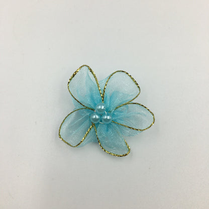 A Simulation plum blossom, flower with pearl snow yarn Phnom Penh snow yarn small flower ribbon flower shoe flower clothing flower wholesale - Mixbatch