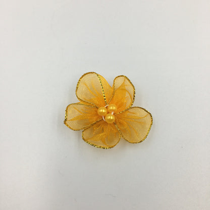 A Simulation plum blossom, flower with pearl snow yarn Phnom Penh snow yarn small flower ribbon flower shoe flower clothing flower wholesale - Mixbatch