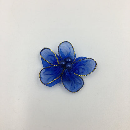 A Simulation plum blossom, flower with pearl snow yarn Phnom Penh snow yarn small flower ribbon flower shoe flower clothing flower wholesale - Mixbatch