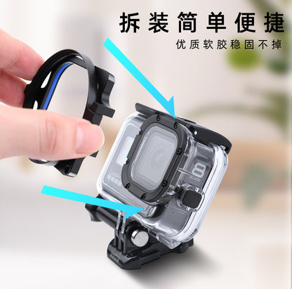 A Compatible with Hero8 Original Diving Case Adapter Ring 58mm Filter Red/Purple Flip Filter Macro Lens