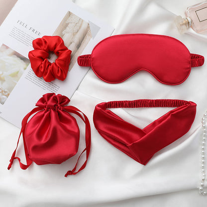 A four-piece set of blindfold hair band