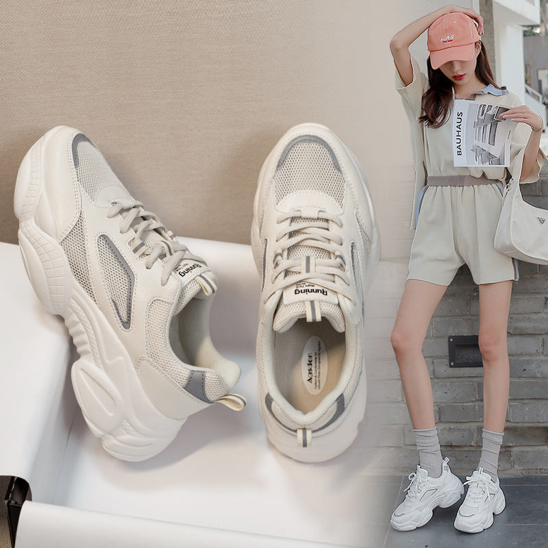 Aogu Shiden Daddy Shoes Women's Summer New Internet Celebrity Street Photography Fashion Single Net Thick-soled Breathable Casual Sneakers Tide - Mixbatch
