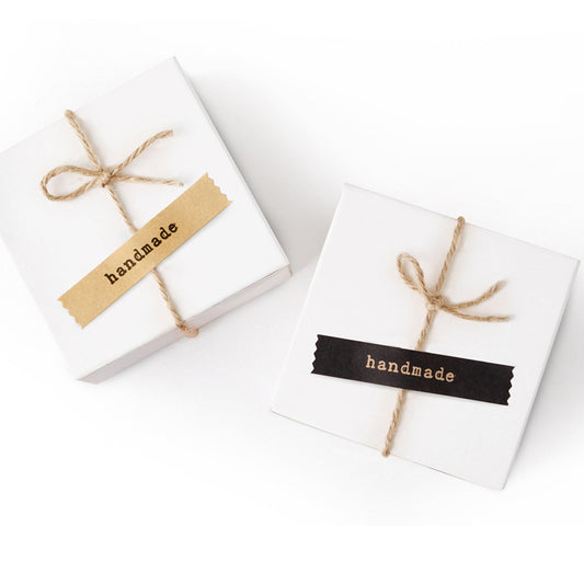 A gift box decorative rectangular self-adhesive hand made spot minimalist wind baking sealing sticker 10 pcs/sheet MOQ: 100 SHEET - Mixbatch