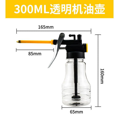 High pressure machine oil gun, household drip pot, manual refueling pot, oil pot, long mouthed transparent gear oiler, machine oil pot - Mixbatch