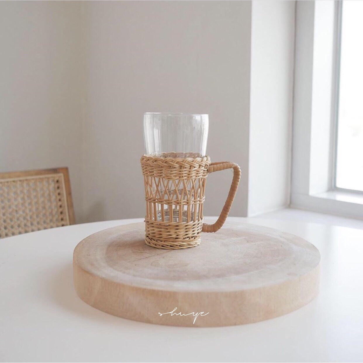 غطاء كوب من الخيزران الأبيض الإندونيسي الياباني 