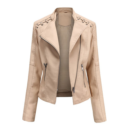 A women's leather jacket