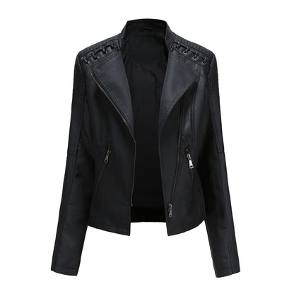 A women's leather jacket