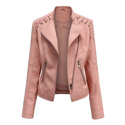 A women's leather jacket