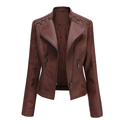 A women's leather jacket