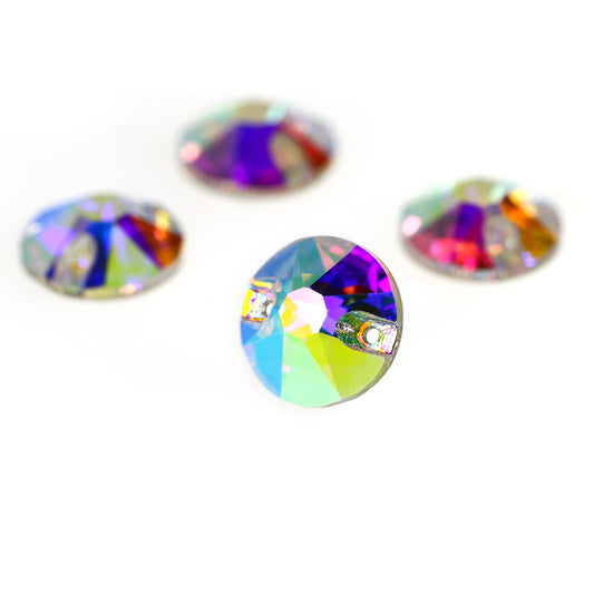 A Crystal Slot Hole Flat Bottom Drill Apparel Accessories AB Color Round Hand Seam Drill Speed AliExpress Explosive Double Hole Glass Drill - Mixbatch