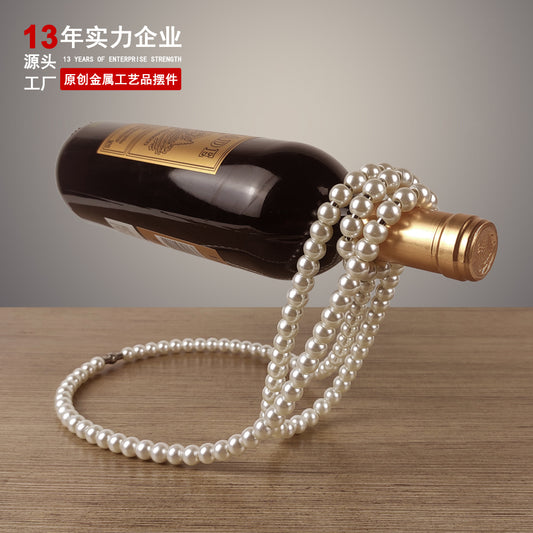 A Pearl Necklace Wine Rack Suspended Red Wine Rack Creative Home Desktop Decoration Light Luxury Ornament