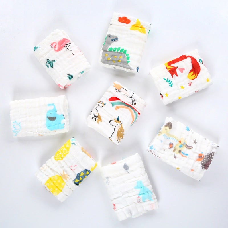 A 30 * 30 six-layer gauze square towel newborn baby towel face towel cotton yarn children's towel gauze saliva towel MOQ: 100PIECE - Mixbatch
