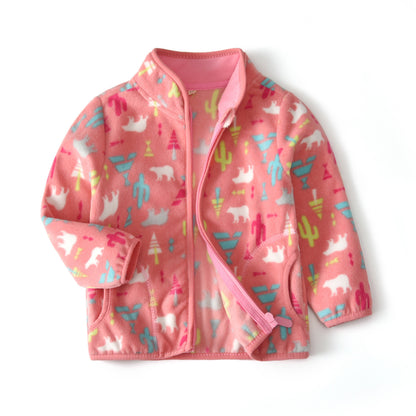 A children's warm fleece jacket for winter