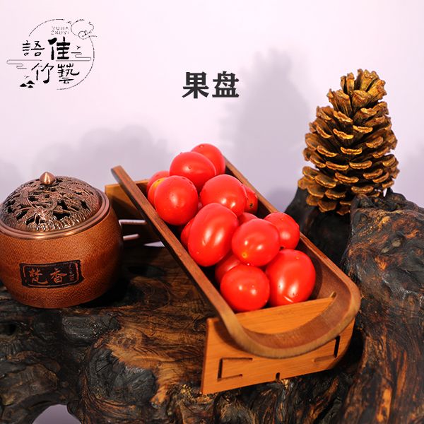 P Handmade bamboo fruit plate