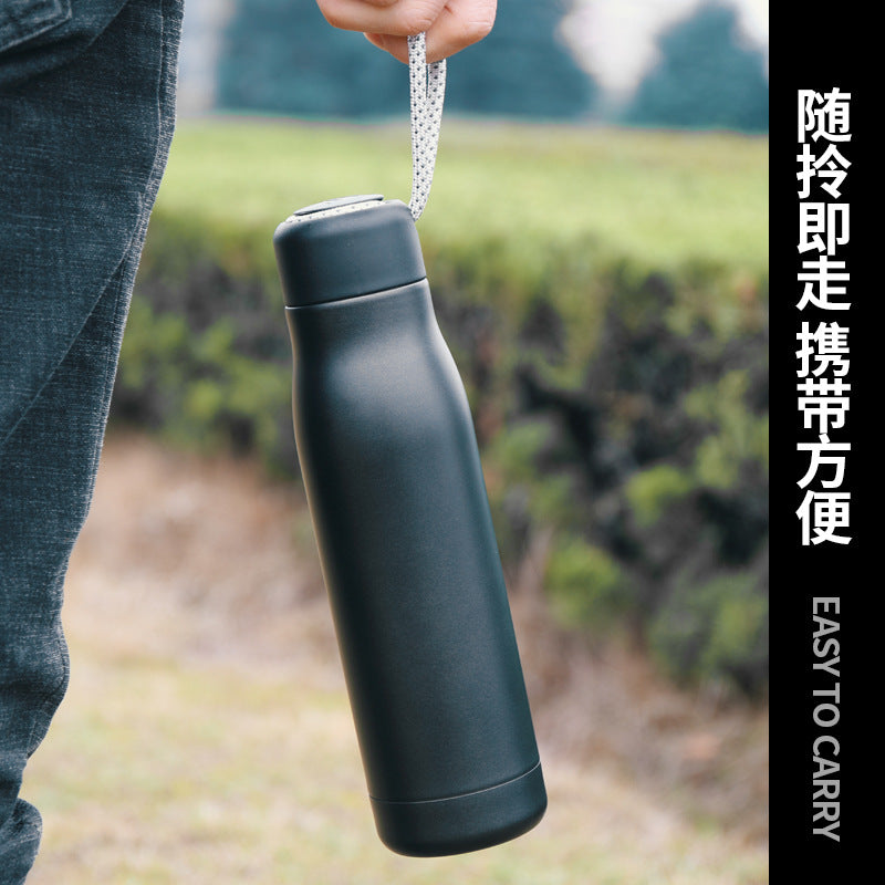 A stainless steel kettle