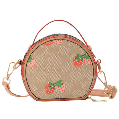 A European and American trend children's bag personalized letters niche Internet celebrity girl hand carry messenger bag baby accessories round bag