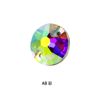 A Crystal Slot Hole Flat Bottom Drill Apparel Accessories AB Color Round Hand Seam Drill Speed AliExpress Explosive Double Hole Glass Drill - Mixbatch