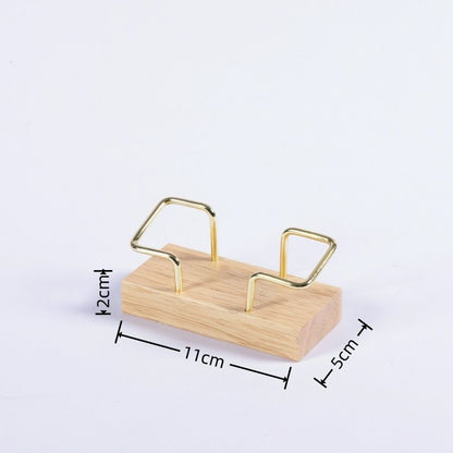 حامل بطاقات عمل من خشب الجوز الأسود 