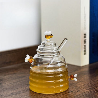 P Jam honey glass jar