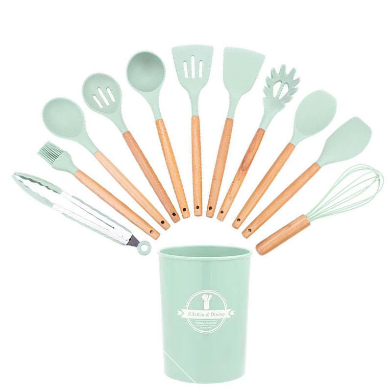 PP handle silicone kitchenware 12 piece set non-stick spatula cooking tools