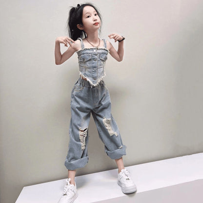 P summer denim suit